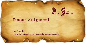 Modor Zsigmond névjegykártya