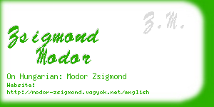 zsigmond modor business card